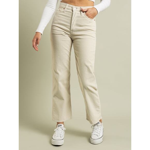 Levi's Ribcage Straight Ankle Jeans Corduroy Size 25 - Picture 1 of 13